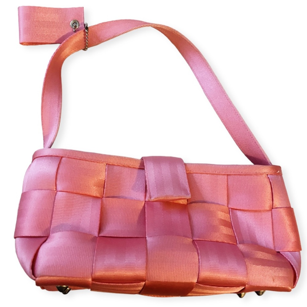 HARVEYS Seatbelt Bag Pink Tote Satchel Purse Shoulder